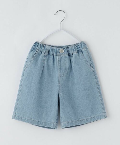 THE SHOP TK / ザ ショップ ティーケー ショート・ハーフ・半端丈パンツ | 【110-160】デニム&カモフラ柄ハーフパンツ/洗濯機OK(ブルー(091))