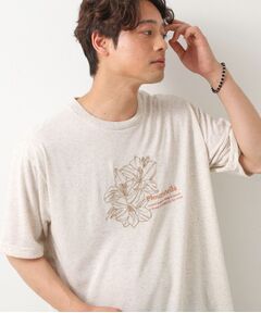 THE SHOP TK / ザ ショップ ティーケー Tシャツ | ポリ麻刺繍半袖Tシャツ