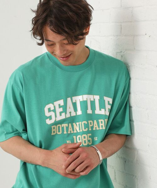 THE SHOP TK/ザ ショップ ティーケー カレッジロゴ半袖Tシャツ /親子リンク/洗濯機OK グリーン(022) 02(M)