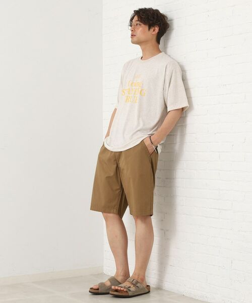 THE SHOP TK / ザ ショップ ティーケー Tシャツ | ポリ麻プリント半袖Tシャツ【洗濯機OK】 | 詳細2