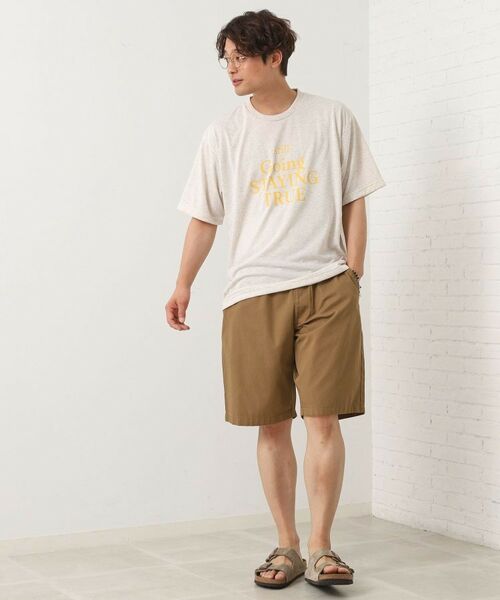 THE SHOP TK / ザ ショップ ティーケー Tシャツ | ポリ麻プリント半袖Tシャツ【洗濯機OK】 | 詳細3