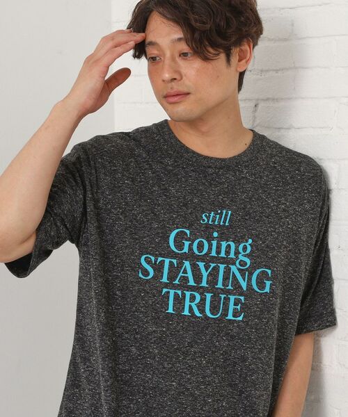 THE SHOP TK / ザ ショップ ティーケー Tシャツ | ポリ麻プリント半袖Tシャツ【洗濯機OK】 | 詳細5