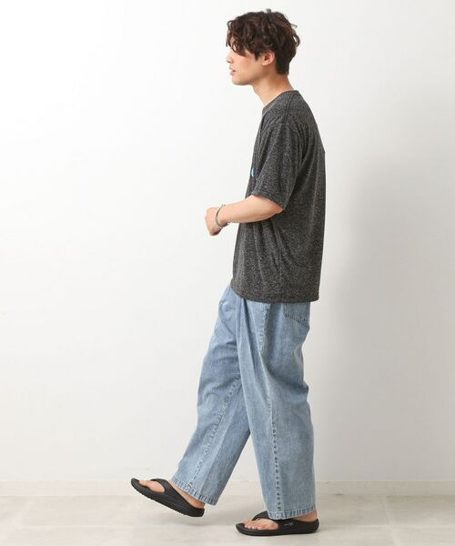 THE SHOP TK / ザ ショップ ティーケー Tシャツ | ポリ麻プリント半袖Tシャツ【洗濯機OK】 | 詳細7