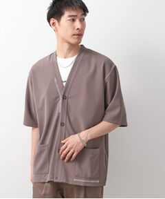 THE SHOP TK / ザ ショップ ティーケー カーディガン・ボレロ | ツイルステッチ半袖カーディガン【洗濯機OK/接触冷感】