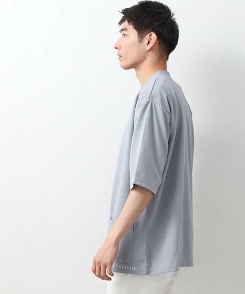 THE SHOP TK / ザ ショップ ティーケー カーディガン・ボレロ | ツイルステッチ半袖カーディガン【洗濯機OK/接触冷感】 | 詳細1