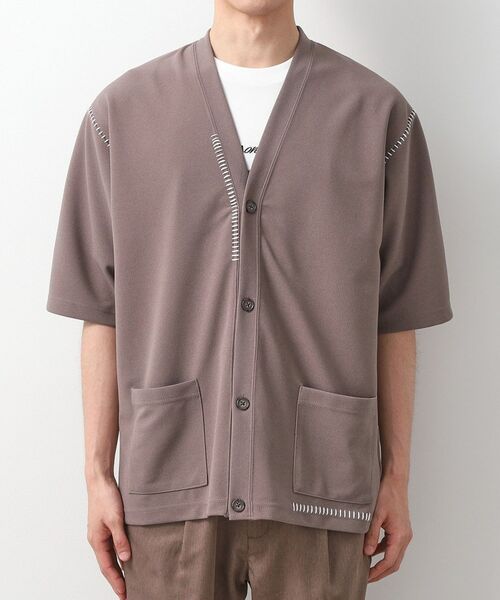 THE SHOP TK / ザ ショップ ティーケー カーディガン・ボレロ | ツイルステッチ半袖カーディガン【洗濯機OK/接触冷感】 | 詳細13