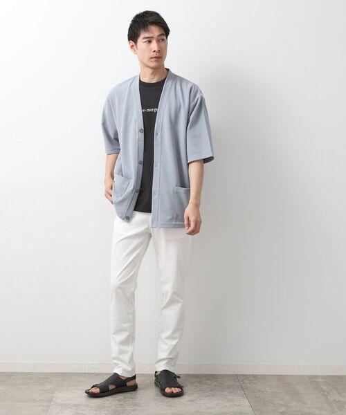 THE SHOP TK / ザ ショップ ティーケー カーディガン・ボレロ | ツイルステッチ半袖カーディガン【洗濯機OK/接触冷感】 | 詳細3