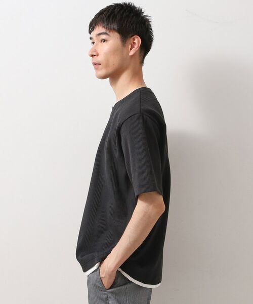 THE SHOP TK / ザ ショップ ティーケー Tシャツ | ランダムワッフル半袖Tシャツ 【洗濯機OK】 | 詳細1