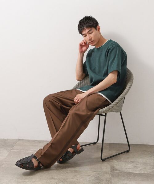 THE SHOP TK / ザ ショップ ティーケー Tシャツ | ランダムワッフル半袖Tシャツ 【洗濯機OK】 | 詳細6