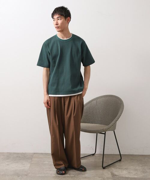 THE SHOP TK / ザ ショップ ティーケー Tシャツ | ランダムワッフル半袖Tシャツ 【洗濯機OK】 | 詳細7