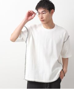 THE SHOP TK / ザ ショップ ティーケー Tシャツ | ステッチ刺繍半袖Tシャツ ビックシルエット