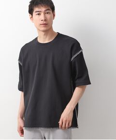THE SHOP TK / ザ ショップ ティーケー Tシャツ | ステッチ刺繍半袖Tシャツ ビックシルエット