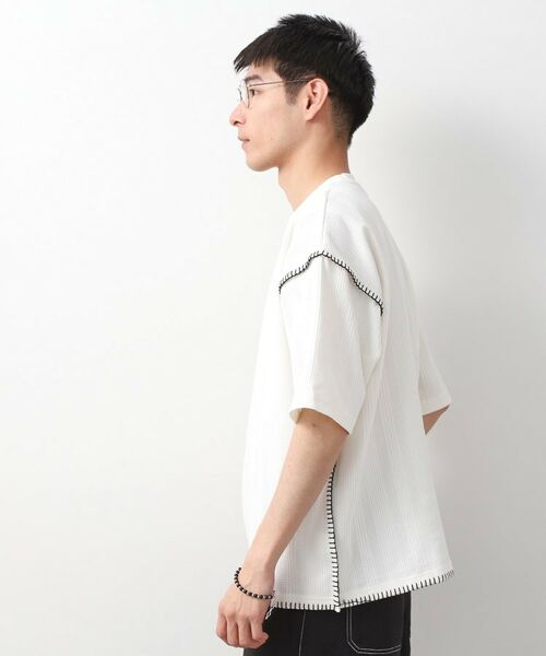 THE SHOP TK / ザ ショップ ティーケー Tシャツ | ステッチ刺繍半袖Tシャツ ビックシルエット | 詳細1