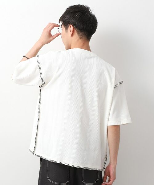 THE SHOP TK / ザ ショップ ティーケー Tシャツ | ステッチ刺繍半袖Tシャツ ビックシルエット | 詳細2