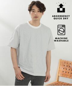 THE SHOP TK / ザ ショップ ティーケー Tシャツ | パーフェクテックボーダー半袖Tシャツ 【吸水速乾／洗濯機OK】