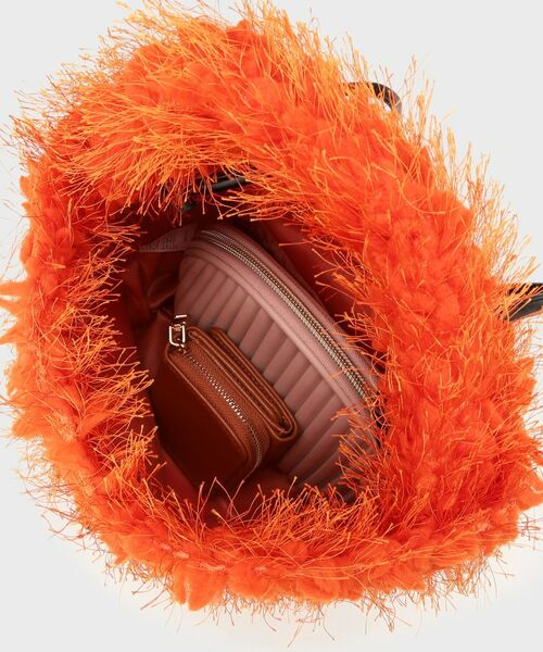 THE SHOP TK / ザ ショップ ティーケー ショルダーバッグ | フリンジボア巾着バッグ | 詳細13