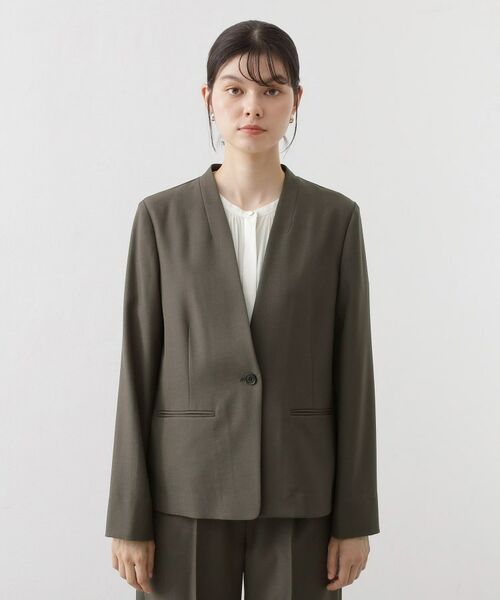 THE SHOP TK / ザ ショップ ティーケー ノーカラージャケット | ノーカラージャケット【セットアップ可】 | 詳細9