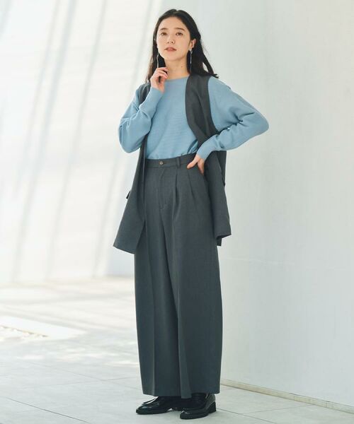 THE SHOP TK / ザ ショップ ティーケー パンツ | 【きれいめもカジュアルもお任せ】2タックワイドパンツ【セットアップ可】 | 詳細1