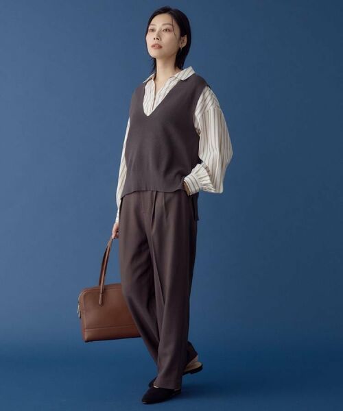 THE SHOP TK / ザ ショップ ティーケー パンツ | 【きれいめもカジュアルもお任せ】2タックワイドパンツ【セットアップ可】 | 詳細6