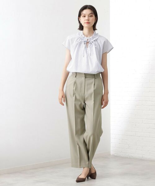 THE SHOP TK / ザ ショップ ティーケー パンツ | ストレートワイドパンツ【セットアップ可／洗える】 | 詳細2