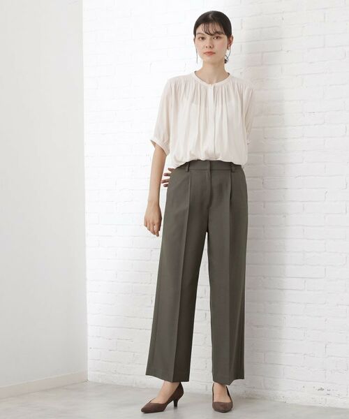 THE SHOP TK / ザ ショップ ティーケー パンツ | ストレートワイドパンツ【セットアップ可／洗える】 | 詳細6