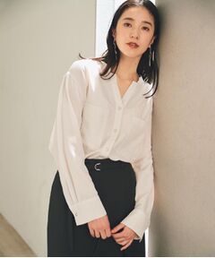 THE SHOP TK / ザ ショップ ティーケー シャツ・ブラウス | 【通勤にもデイリーにも】ダブルポケットスキッパーシャツ/洗濯機OK