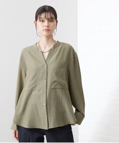 THE SHOP TK / ザ ショップ ティーケー シャツ・ブラウス | 【通勤にもデイリーにも】ダブルポケットスキッパーシャツ/洗濯機OK