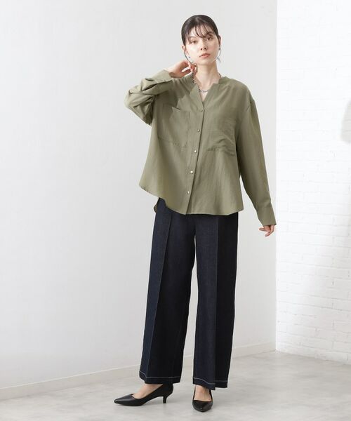 THE SHOP TK / ザ ショップ ティーケー シャツ・ブラウス | 【通勤にもデイリーにも】ダブルポケットスキッパーシャツ/洗濯機OK | 詳細20