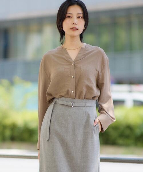 THE SHOP TK / ザ ショップ ティーケー シャツ・ブラウス | 【通勤にもデイリーにも】ダブルポケットスキッパーシャツ/洗濯機OK | 詳細7