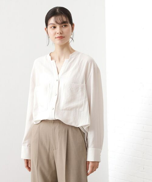 THE SHOP TK / ザ ショップ ティーケー シャツ・ブラウス | 【通勤にもデイリーにも】ダブルポケットスキッパーシャツ/洗濯機OK | 詳細8