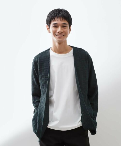 THE SHOP TK / ザ ショップ ティーケー カーディガン・ボレロ | 【セットでお買い得！！】長袖カーディガン＋半袖Tシャツ　洗濯機OK/吸水速乾(Tシャツのみ) | 詳細1