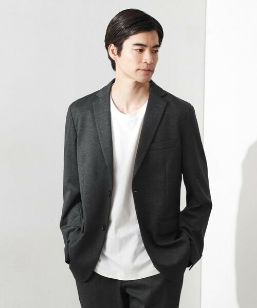 THE SHOP TK / ザ ショップ ティーケー テーラードジャケット | ライトTRジャージジャケット【洗濯機OK/毛玉ができにくい/ストレッチ/セットアップ可】 | 詳細1