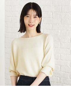 THE SHOP TK / ザ ショップ ティーケー ニット・セーター | 6分袖ガータードルマンニット【エコベロ/洗濯機OK】