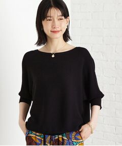 THE SHOP TK / ザ ショップ ティーケー ニット・セーター | 6分袖ガータードルマンニット【エコベロ/洗濯機OK】