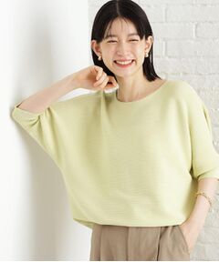 THE SHOP TK / ザ ショップ ティーケー ニット・セーター | 6分袖ガータードルマンニット【エコベロ/洗濯機OK】