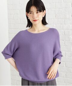 THE SHOP TK / ザ ショップ ティーケー ニット・セーター | 6分袖ガータードルマンニット【エコベロ/洗濯機OK】