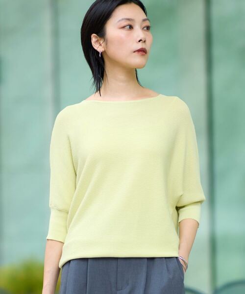 THE SHOP TK / ザ ショップ ティーケー ニット・セーター | 6分袖ガータードルマンニット【エコベロ/洗濯機OK】 | 詳細1