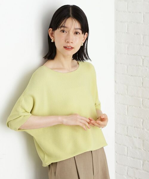 THE SHOP TK / ザ ショップ ティーケー ニット・セーター | 6分袖ガータードルマンニット【エコベロ/洗濯機OK】 | 詳細14