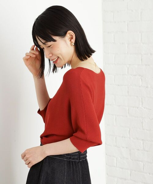 THE SHOP TK / ザ ショップ ティーケー ニット・セーター | 6分袖ガータードルマンニット【エコベロ/洗濯機OK】 | 詳細18