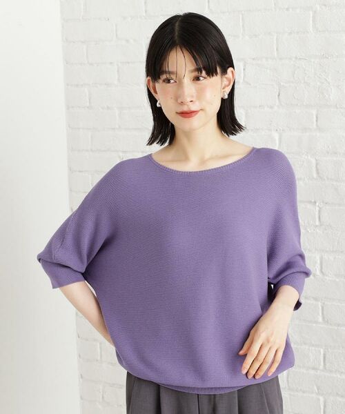 THE SHOP TK / ザ ショップ ティーケー ニット・セーター | 6分袖ガータードルマンニット【エコベロ/洗濯機OK】 | 詳細22