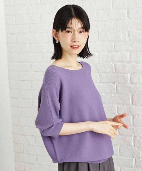 THE SHOP TK / ザ ショップ ティーケー ニット・セーター | 6分袖ガータードルマンニット【エコベロ/洗濯機OK】 | 詳細23