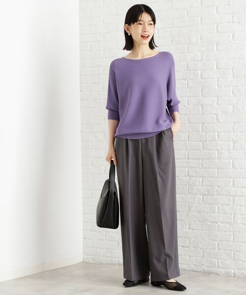 THE SHOP TK / ザ ショップ ティーケー ニット・セーター | 6分袖ガータードルマンニット【エコベロ/洗濯機OK】 | 詳細25