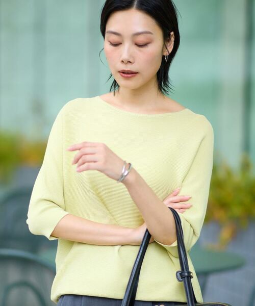 THE SHOP TK / ザ ショップ ティーケー ニット・セーター | 6分袖ガータードルマンニット【エコベロ/洗濯機OK】 | 詳細3