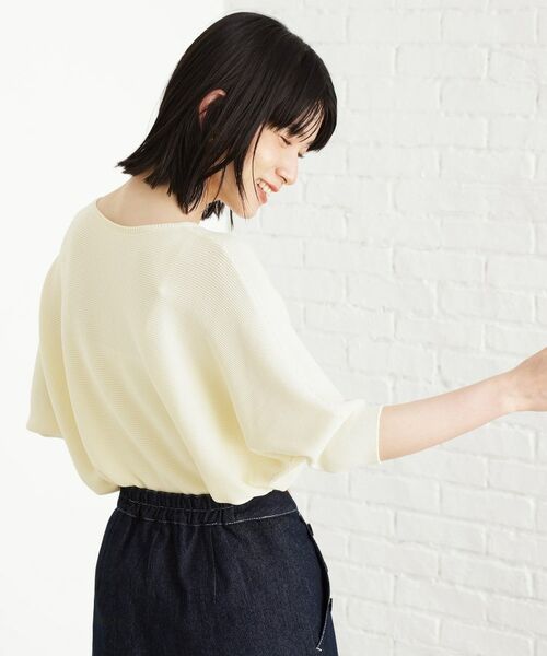 THE SHOP TK / ザ ショップ ティーケー ニット・セーター | 6分袖ガータードルマンニット【エコベロ/洗濯機OK】 | 詳細5