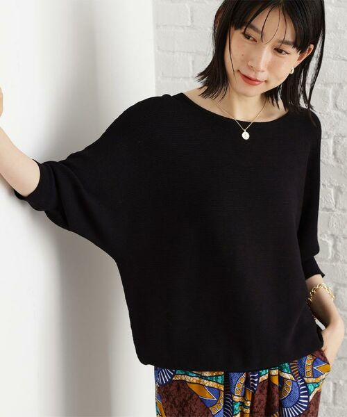 THE SHOP TK / ザ ショップ ティーケー ニット・セーター | 6分袖ガータードルマンニット【エコベロ/洗濯機OK】 | 詳細8