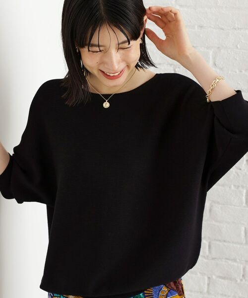 THE SHOP TK / ザ ショップ ティーケー ニット・セーター | 6分袖ガータードルマンニット【エコベロ/洗濯機OK】 | 詳細9