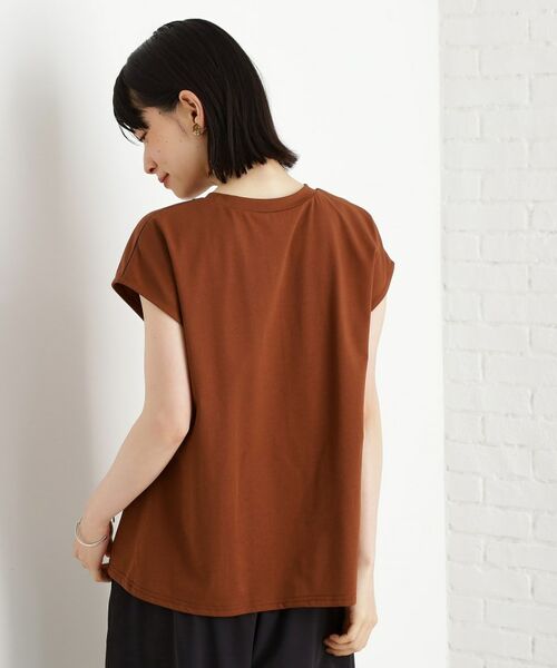 THE SHOP TK / ザ ショップ ティーケー カットソー | 合皮パイピングフレンチTシャツ【洗える】 | 詳細11