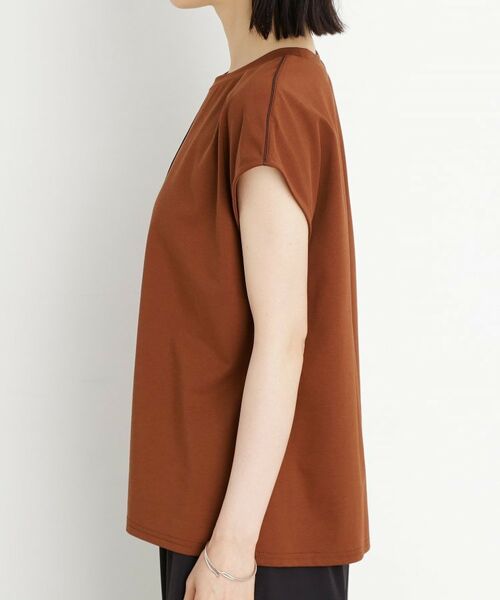 THE SHOP TK / ザ ショップ ティーケー カットソー | 合皮パイピングフレンチTシャツ【洗える】 | 詳細15