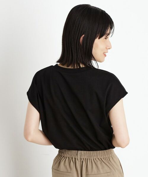 THE SHOP TK / ザ ショップ ティーケー カットソー | 合皮パイピングフレンチTシャツ【洗える】 | 詳細6