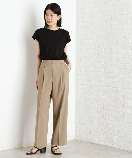 THE SHOP TK / ザ ショップ ティーケー カットソー | 合皮パイピングフレンチTシャツ【洗える】 | 詳細7